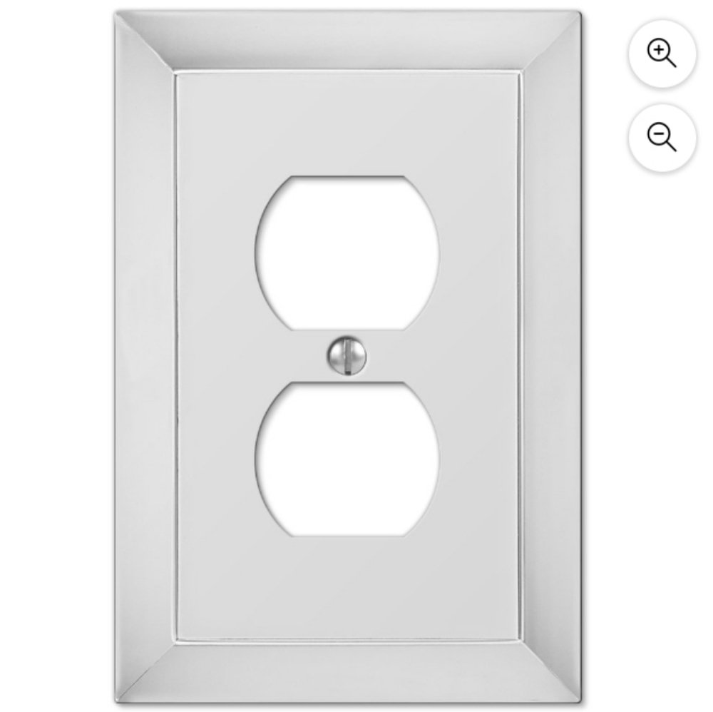 AMERELLE 61DCH Studio Wallplate, 1 Duplex, Cast Metal, Polished Chrome, 1-Pack